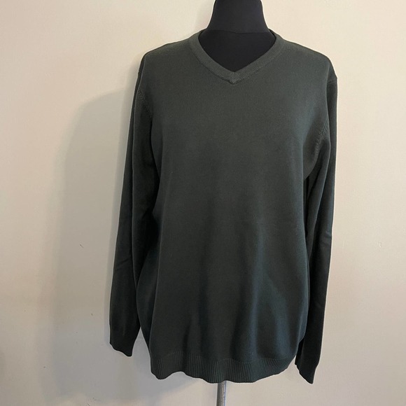 XRAY Jeans Forest Green V Neck Sweater Slim Fit Size 3XL - Picture 2 of 7